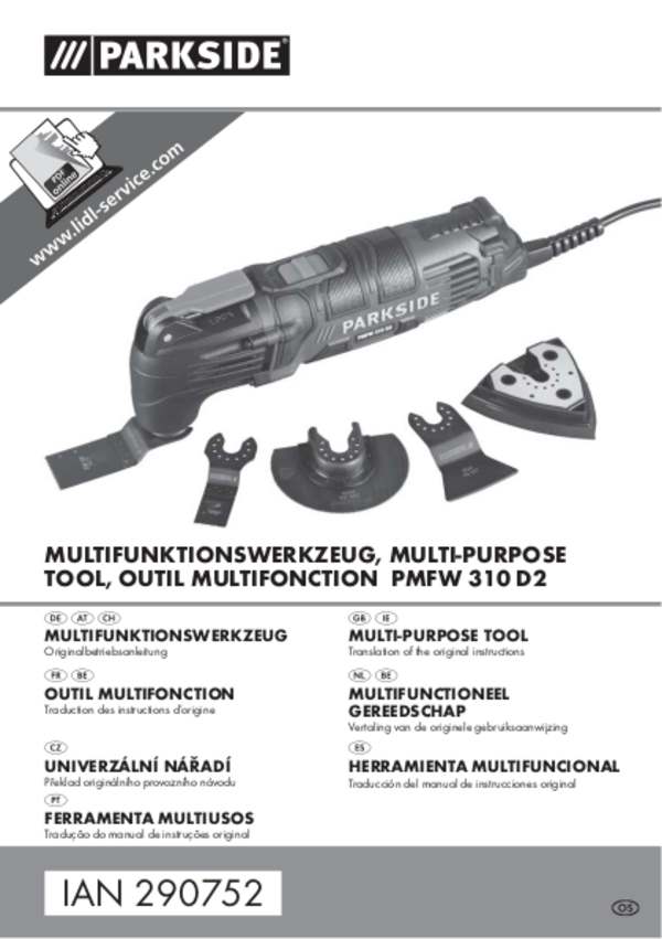 PARKSIDE® Multifunktions-werkzeug // PMFW 310 D2, 310 W