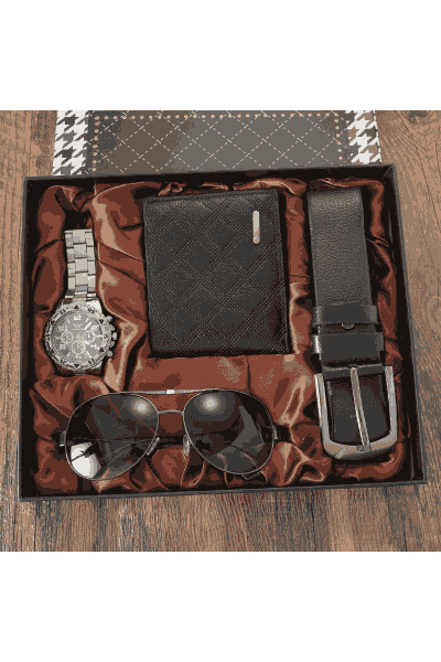 Business Gift Set Wallet Belt Waist Belt Glasses Watch