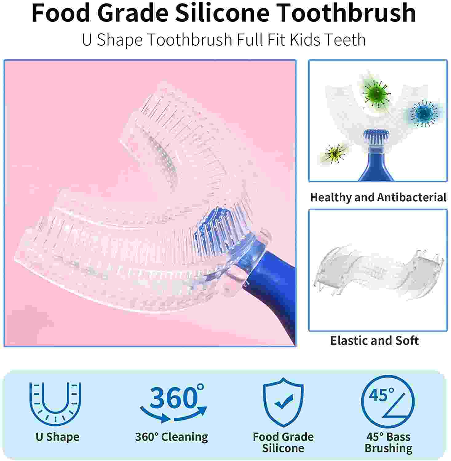 Tekme U Shaped Silicone Toothbrush For Kids