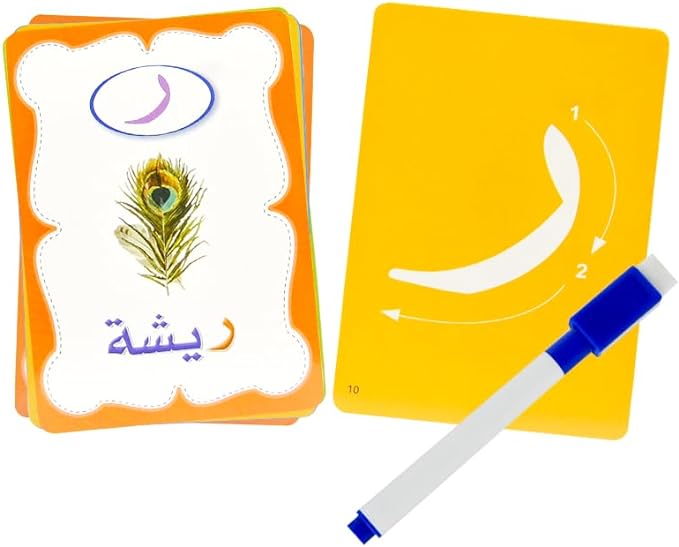 Erasable Arabic Alphabet Flashcards, Write And Wipe