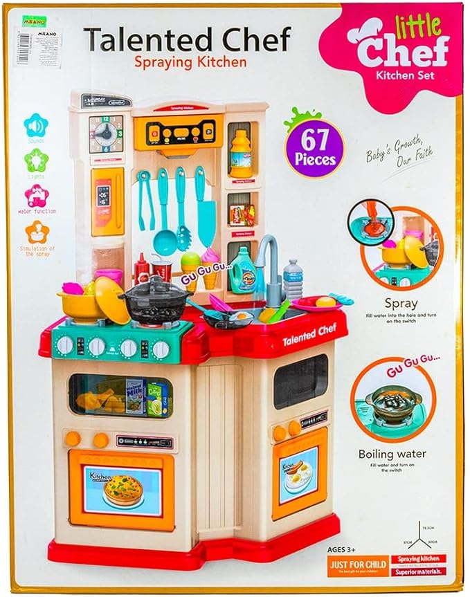 Alented Chef Spraying Kitchen Toy Set 67 Pieces