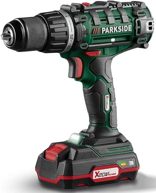 ParKSIDE® 20V 2-in-1 Battery Operated Drill Driver Kit "PABS 20-Li G8", With 1 Battery, Charger Accessory Set, Cordless Screwdriver