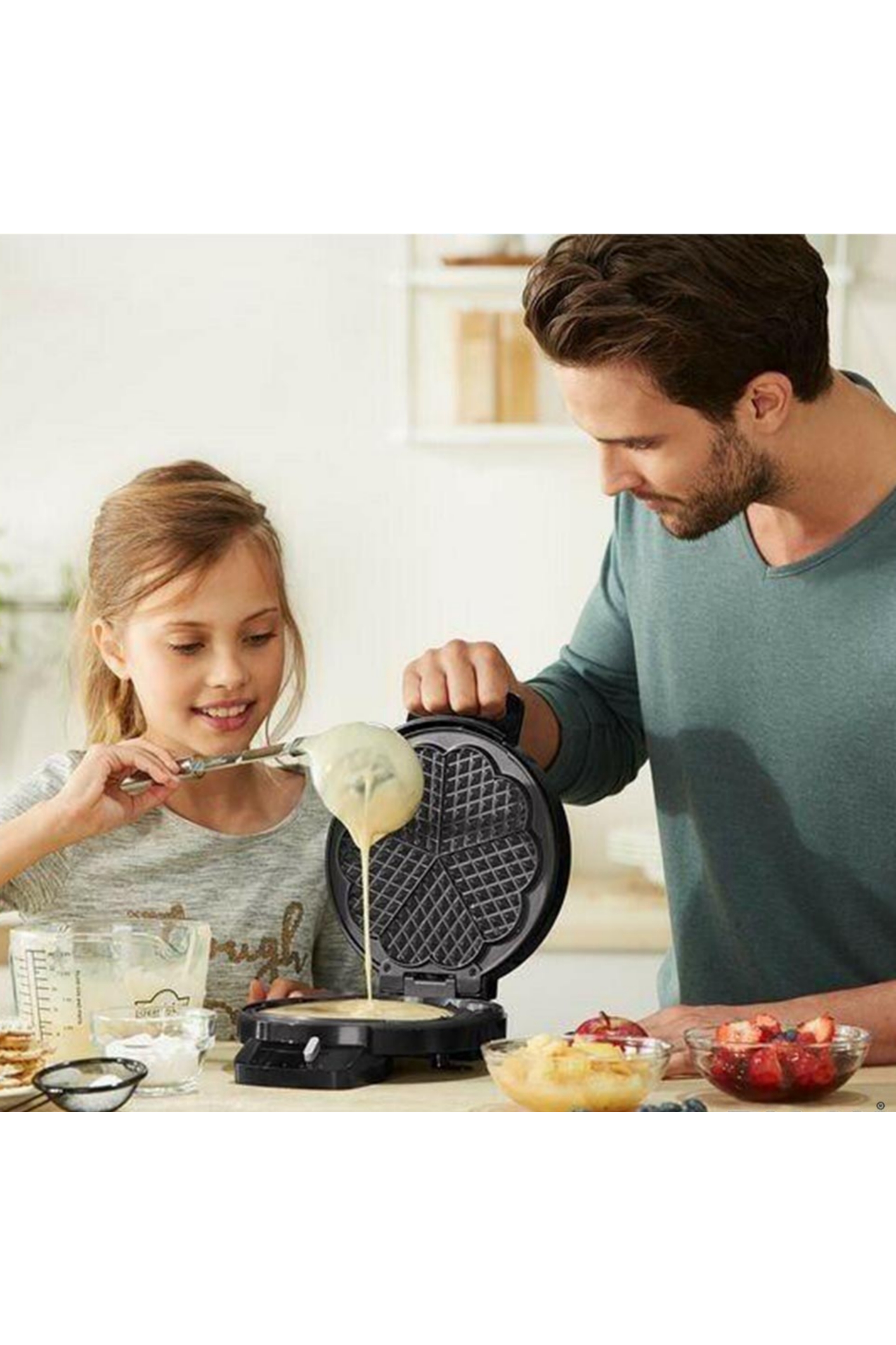 Silvercrest Waffle Maker Machine, Flower Shaped Non-Stick Coating With Deep Cooking Plates - 1200W
