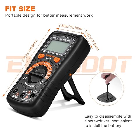 ENGiNDOT Auto Range Digital Voltmeter Ohmmeter For AC/DC Voltage 