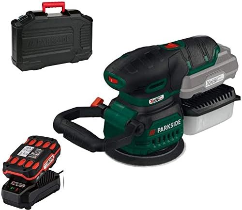 Parkside PAEXS 20-Li A1 Cordless Orbital Sander With 4 Sanding Sheets, With Battery 2AH And Charger