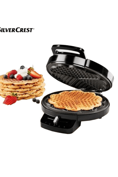 Silvercrest Waffle Maker Machine, Flower Shaped Non-Stick Coating With Deep Cooking Plates - 1200W