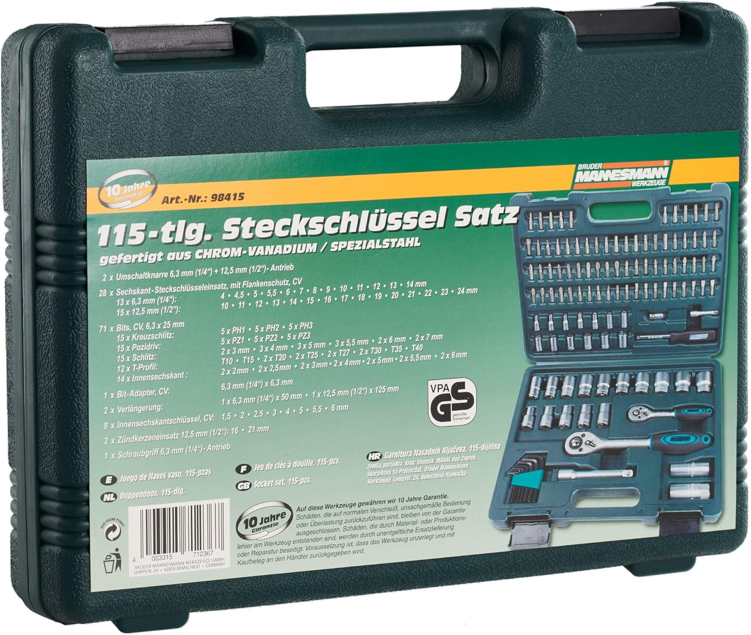 Mannesmann Tool Set 115 Pcs