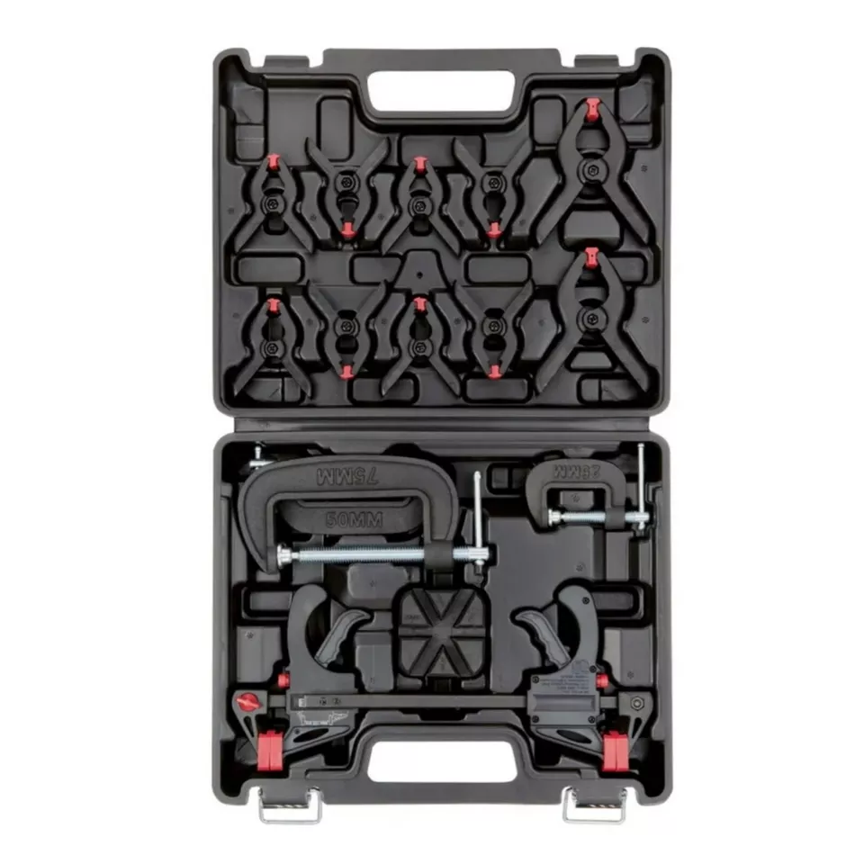 Parkside Clamp Set 16 Pieces With Carry Case Quick-Release, Mini Screw & Spring