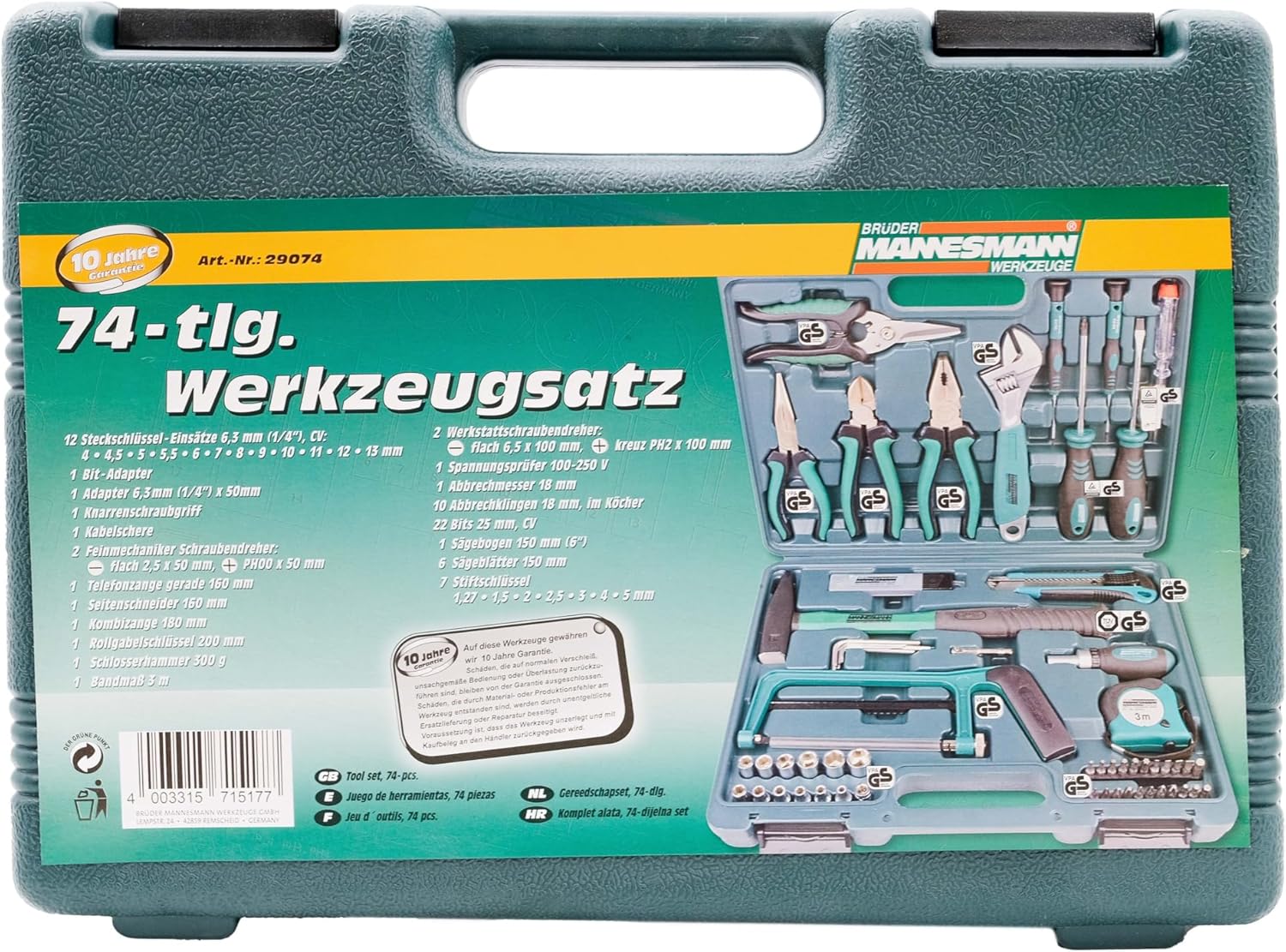 Mannesmann Tool Set 74 Pcs