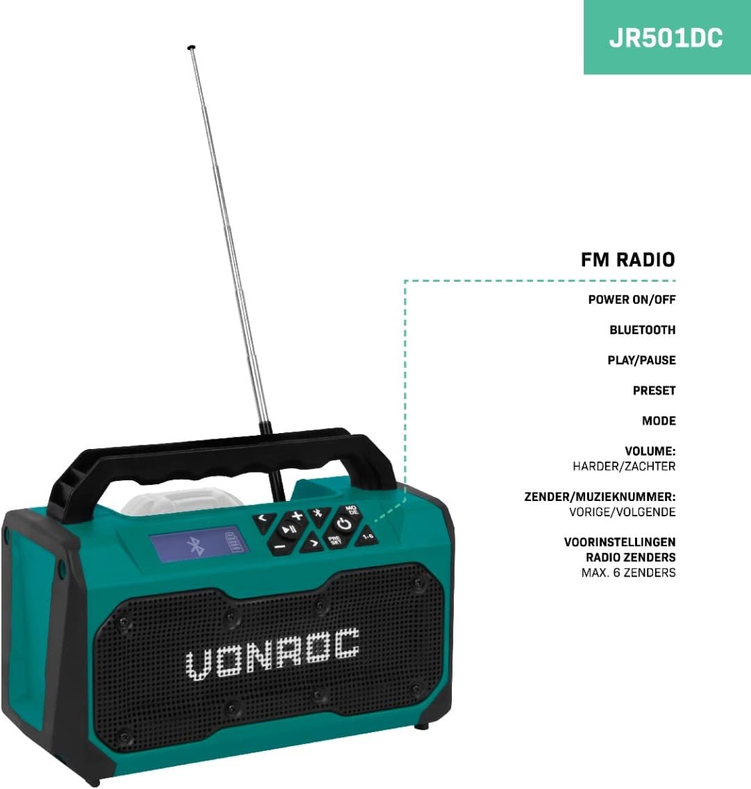 VONROC Jobsite Radio 20V