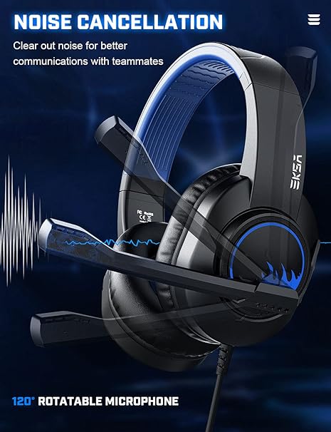  Eksa T8 Ps4 Gaming Wired Over Ear Headphones With Mic 