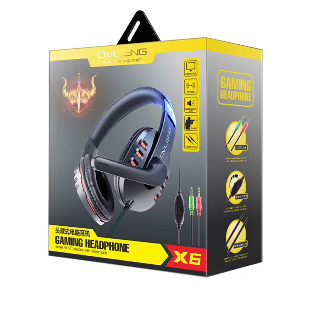 OVLENG X6 Gaming Headphone With Mic Volume Control Key PC