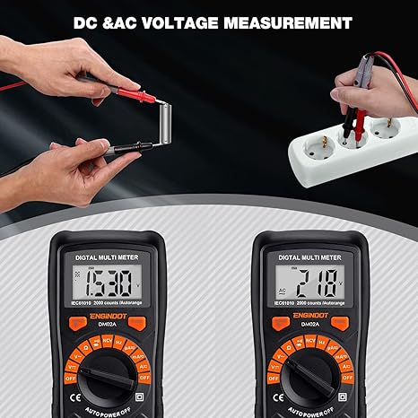 ENGiNDOT Auto Range Digital Voltmeter Ohmmeter For AC/DC Voltage 