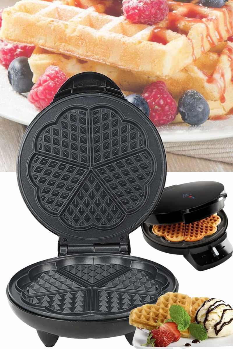 Silvercrest Waffle Maker Machine, Flower Shaped Non-Stick Coating With Deep Cooking Plates - 1200W