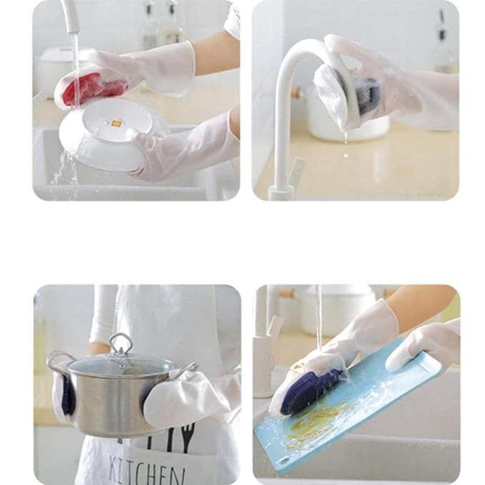 Gloves With Wash Scrubber