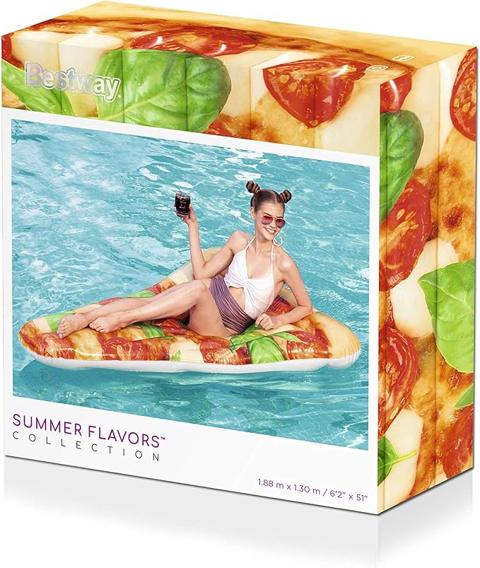 Bestway Inflatable Pool Lilo - Adults Pizza Slice Party Lounger Float Visit