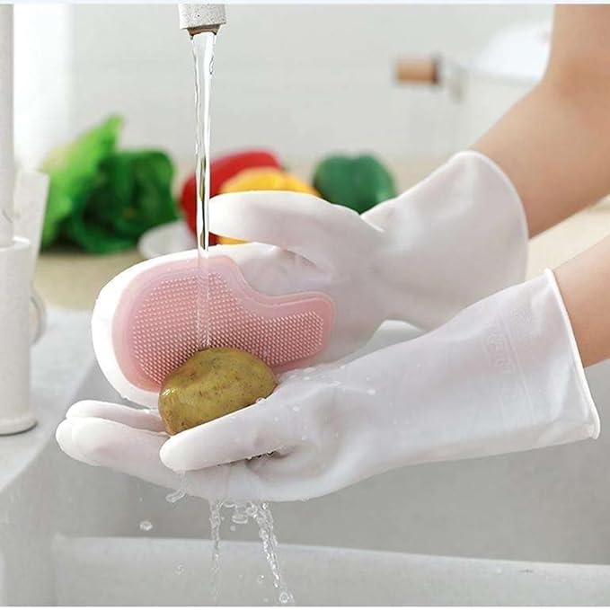 Gloves With Wash Scrubber