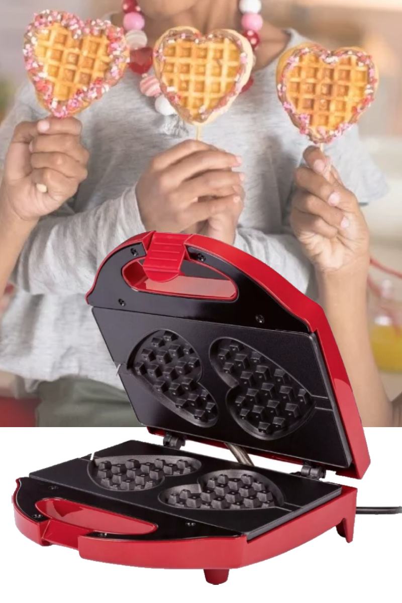 Electric Waffle Maker Giles Posner Belgian Heart Shaped Donut Pan