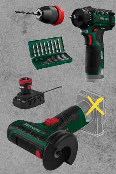 Parkside Set 1 12Volt: Angle Grinder + Drill