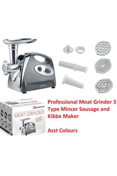 Professional Meat Grinder 3 Type Mincer Sausage And Kibbe Maker Machin Grey New