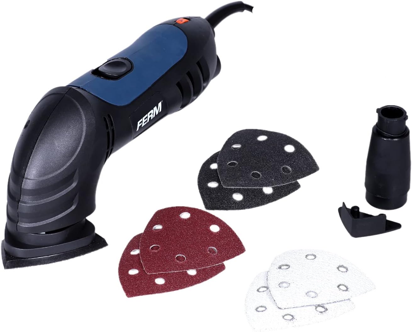 Ferm Delta Sander With Sanding Sheets And Dust Collection Adapter