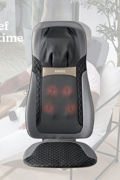 Homedics Back Massager With Heat, Shiatsu Elite II Heated Neck And Back Massage Cushion