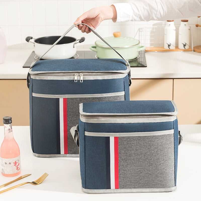 Outdoor Portable Insulation Bag Large Capacity Cationic Aluminum Foil Picnic Bag Camping Cooler Package Thickened Lunch Bag