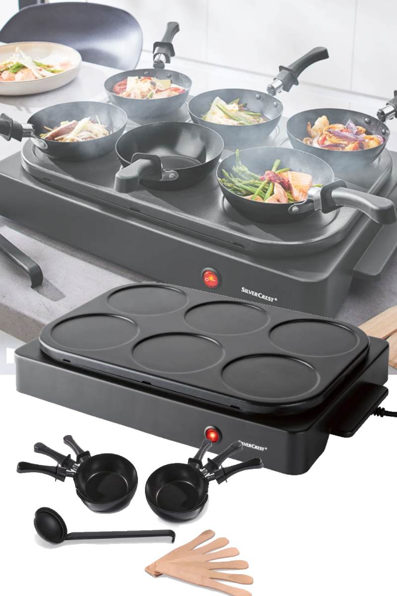 Silvercrest Set Of Multifunctional Mini Woks 1000 W