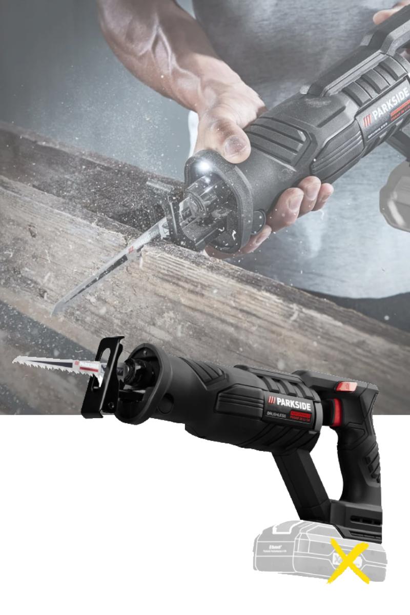 PARKSIDE Cordless Reciprocating Saw Performance X20V PSSAP 20 Brushless Without Battery Without Charger