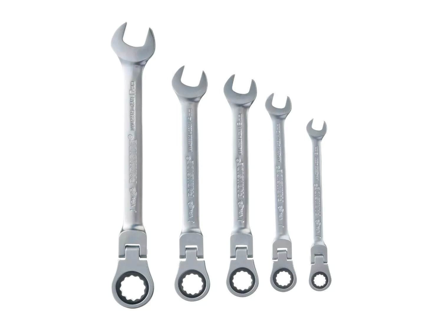 Parkside Flexible Head Ratchet Spanner Set - 5 Piece Set