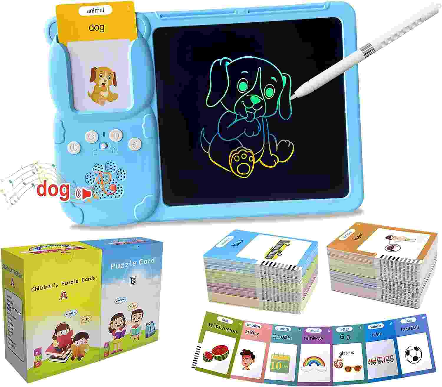 2 In 1 Portable LCD Writing Board With Card Reader English Learning
