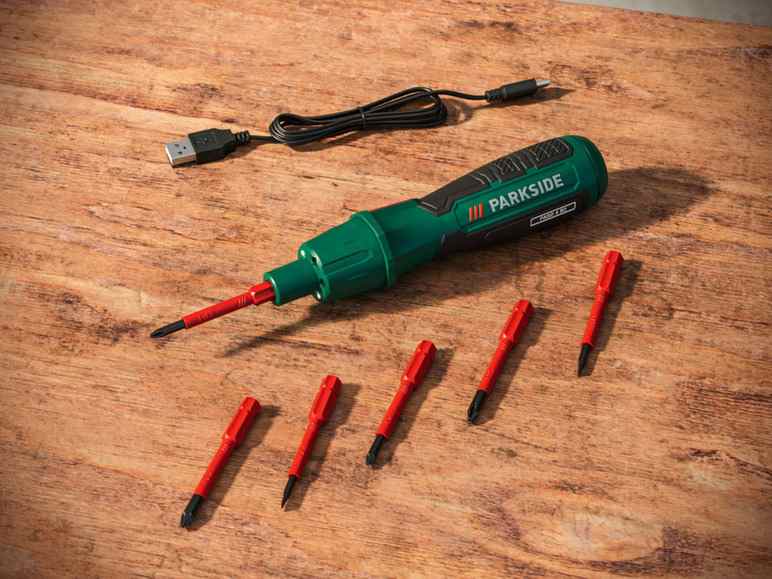 PARKSIDE® Cordless Screwdriver » PASD 4 «, 4 V With 6 Speciale Bits