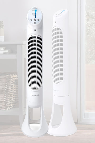 Honeywell Quiet Set Whole Room Tower Fan, White