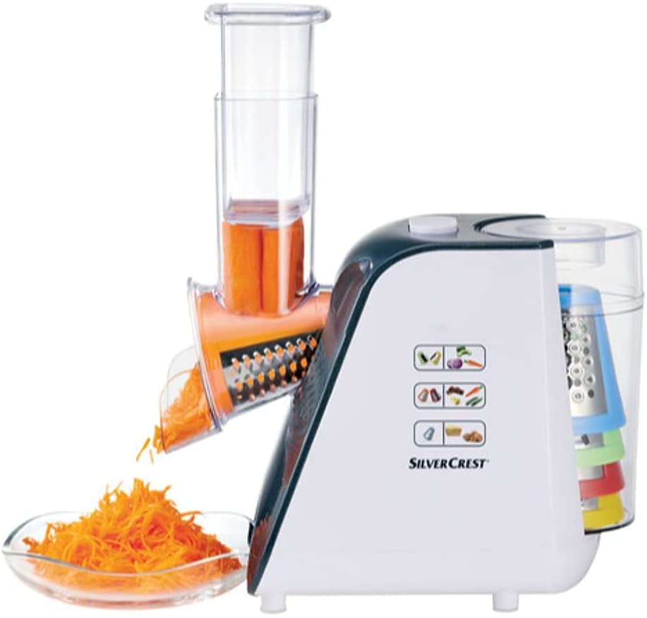 Silvercrest Electric Grater, 5 In 1 Salad Maker Multi Grater For Home Use, Electric Slicer Cheese Grater, Fruit Cutter, Food Processor