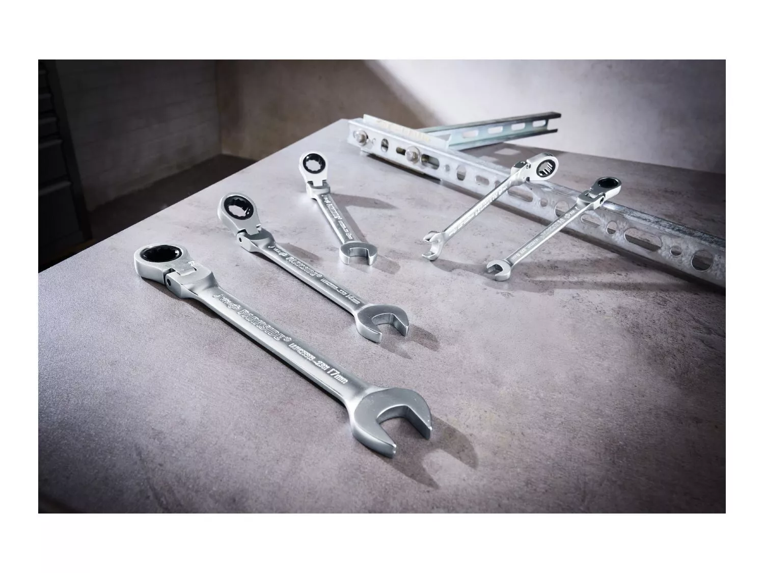 Parkside Flexible Head Ratchet Spanner Set - 5 Piece Set