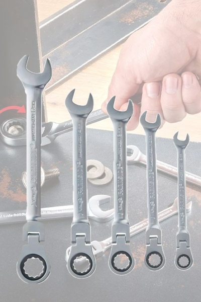 Parkside Flexible Head Ratchet Spanner Set - 5 Piece Set